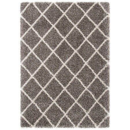 Safavieh 4 x 6 ft. Hudson Shag Rectangle Power Loomed Rug; Grey & Ivory SGH222F-4